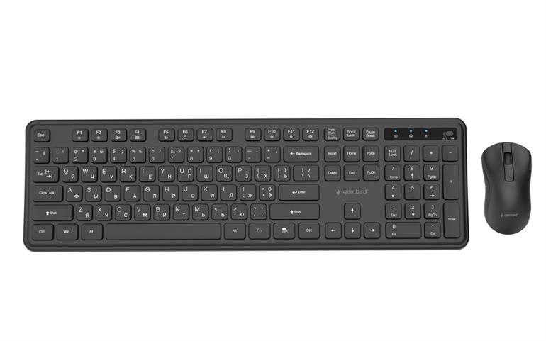 Беспроводная клавиатура и мышь Gembird KBS-WPS-01-CYRL, Black photo 2