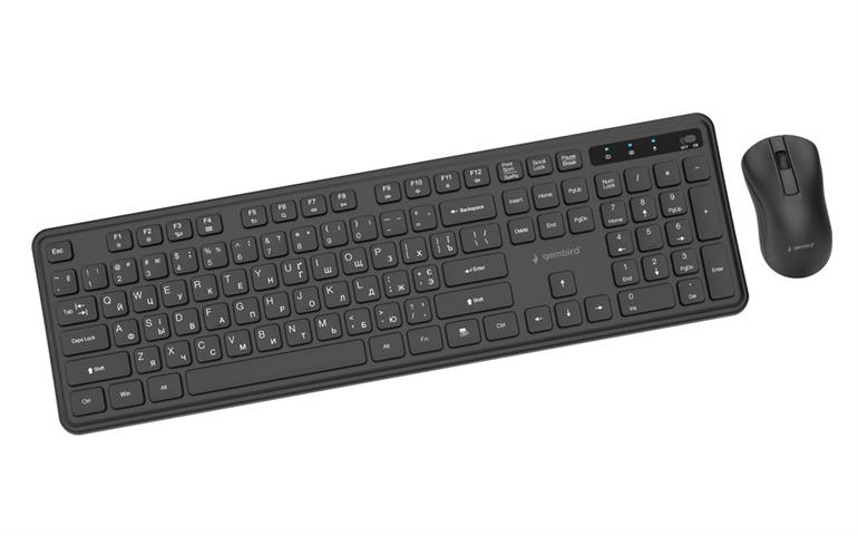 Беспроводная клавиатура и мышь Gembird KBS-WPS-01-CYRL, Black photo 3