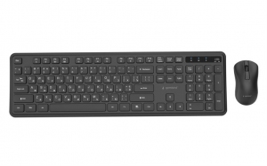 Беспроводная клавиатура и мышь Gembird KBS-WPS-01-CYRL, Black thumbnav 1