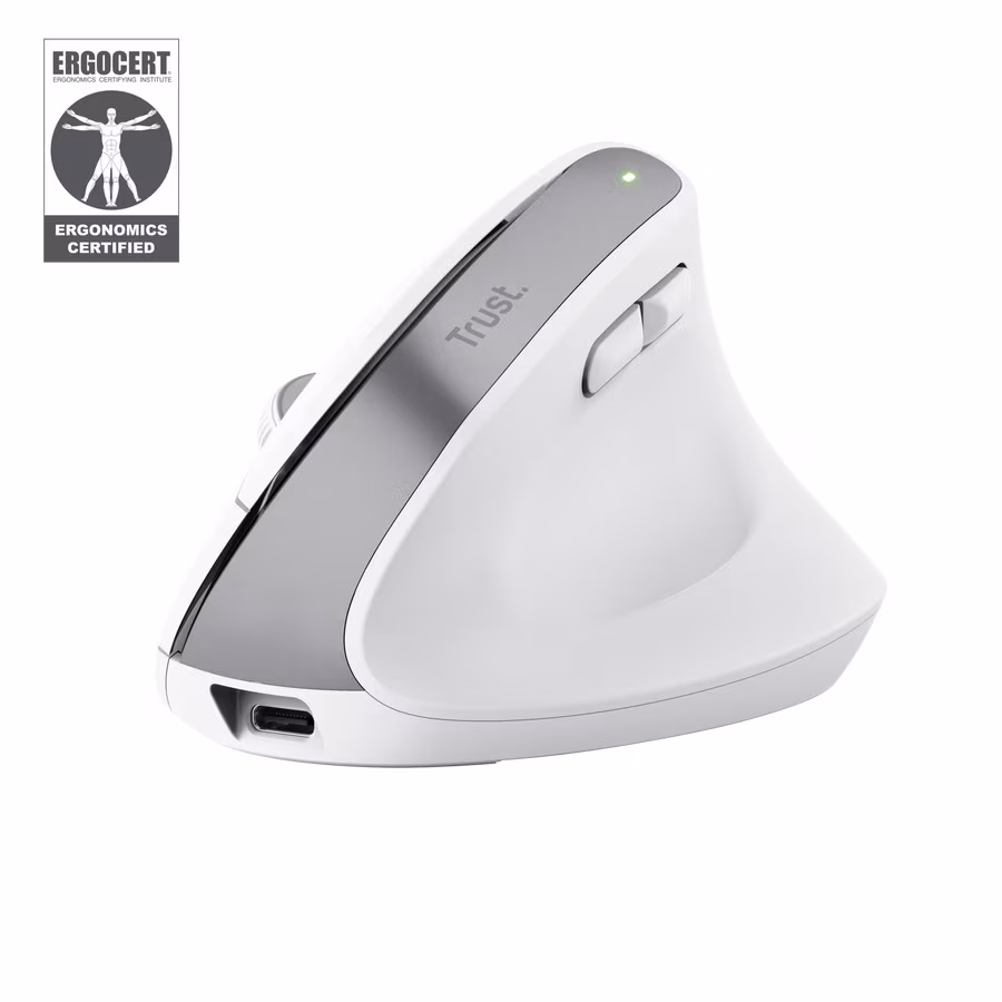 Эргономичная беспроводная мышь Trust Bayo+ / 2.4GHz/ Bluetooth/ White