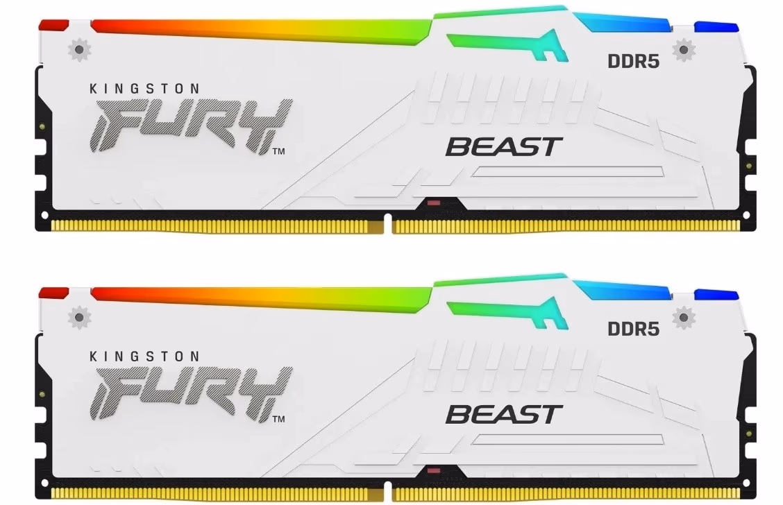 Memorie operativa Kingston FURY Beast White RGB EXPO DDR5 6000MHz 32GB (Kit of 2*16GB)