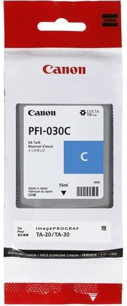 Ink Cartridge Canon PFI-030 Cyan, black, 55ml for TM240,TM340. photo 1