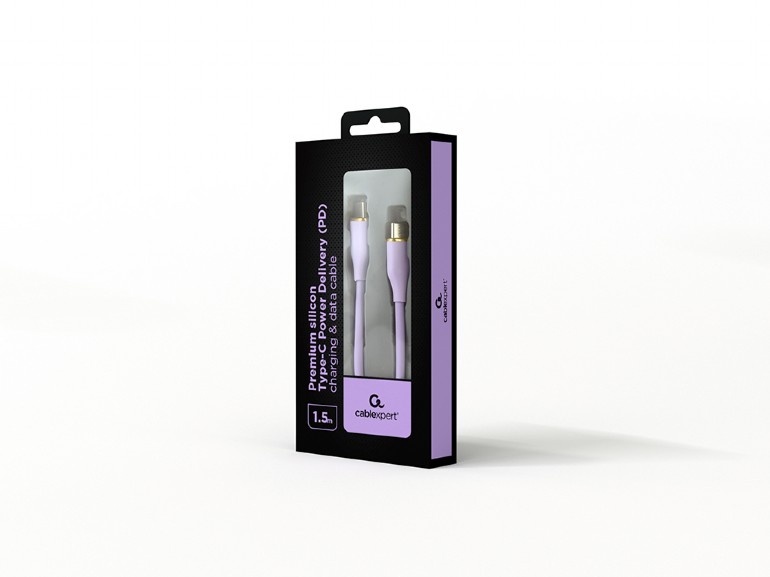 Cablu Type-C la Type-CCablexpert CC-USB2S-CMCM-1.5M-P / 1.5 m/  Violet photo 2