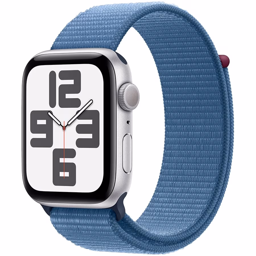 Smart watch Apple Watch SE GPS 44mm Silver Aluminium Case with Winter Blue Sport Loop (MREF3QI/A) 