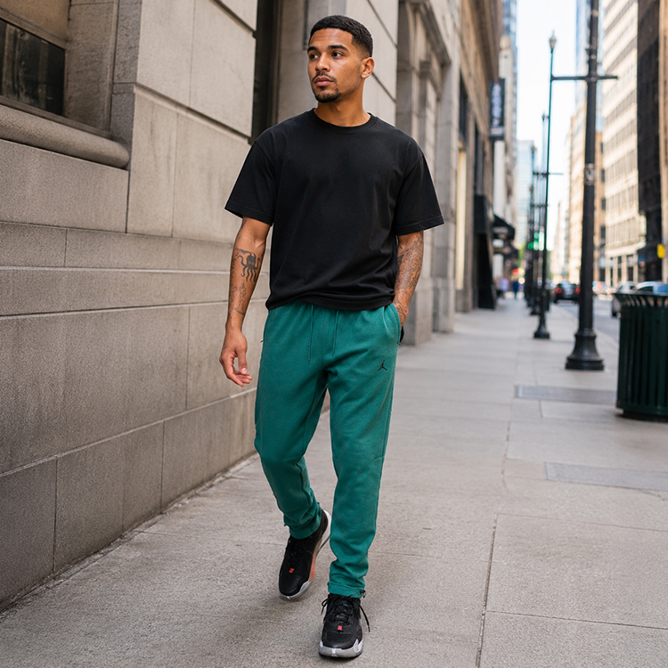 Брюки Nike M J DF SPRT HOOP FLC PANT XL Зеленый Мужской photo 2
