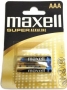 MAXELL Super Alcaline Battery LR03/AAA, 2pcs, Blister pack thumbnav 1
