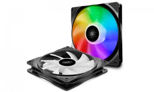 140mm Case Fan - DEEPCOOL "CF 140-2 IN 1",  2x  A-RGB LED 140x140x26mm, 500-1200rpm, <19.8~24dBa, 64.13CFM, Hydro Bearing, 4Pin, PWM, 12V RGB 4-pin port thumbnav 1