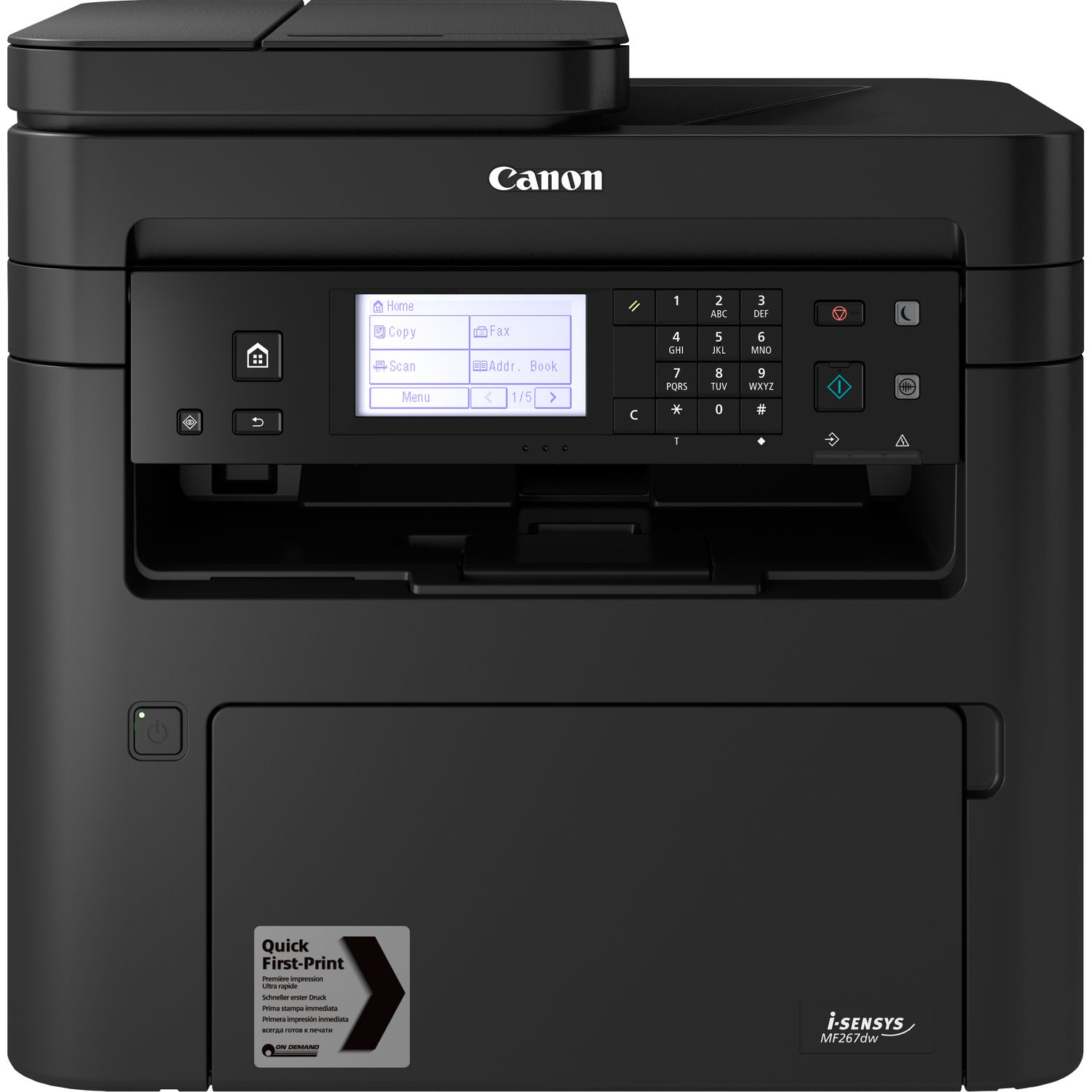MFD Canon i-Sensys MF267DW, Mono Printer/Copier/Color Scanner/Fax, ADF(35-sheet),Duplex,Net,WiFi, A4, 28ppm, 512Mb, 1200x1200dpi, 60-163г/м2, Scan 9600x9600dpi-24 bit, 250sheet tray,B&W Touch Screen,Max.15k ppm,Cartr 051/51H (1700/4100 p) photo 1