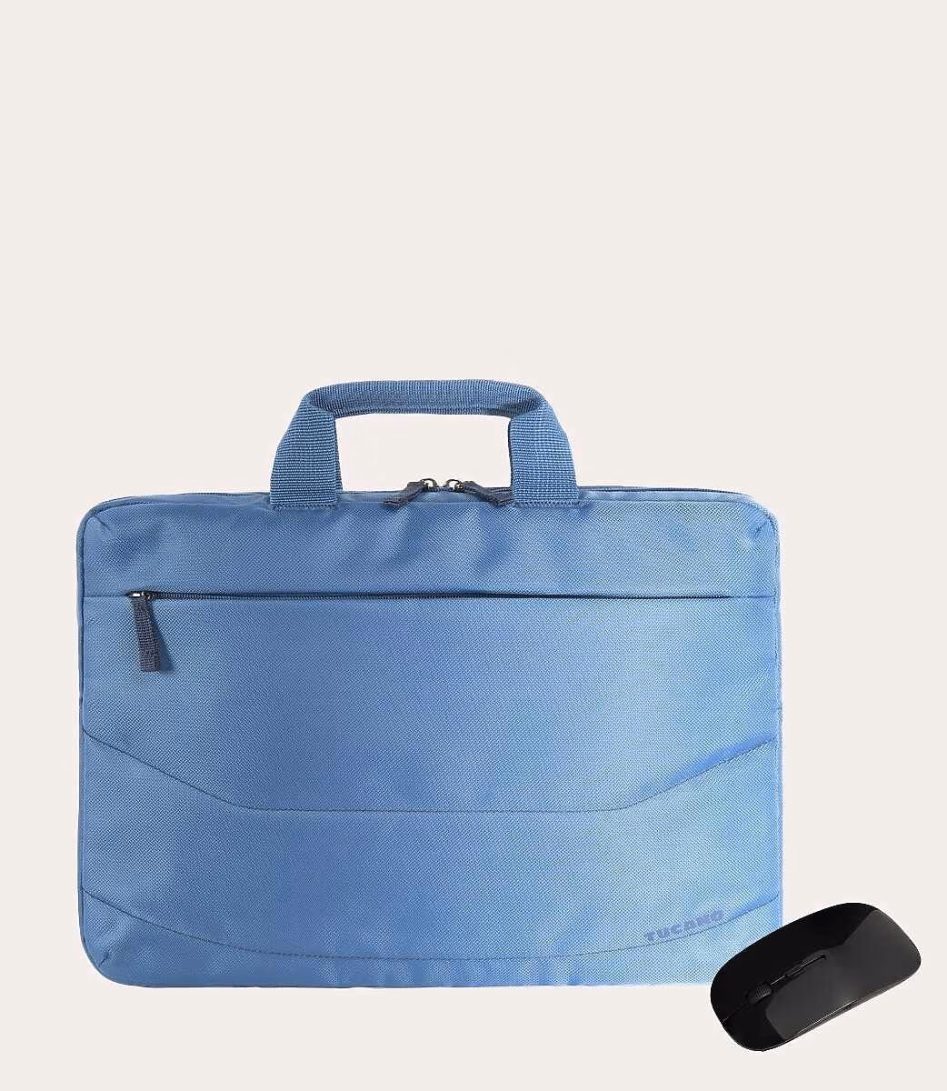 15.6" NB Bag - TUCANO IDEA BUNDLE Light-Blue, Slim bag for laptop 15.6" and MacBook Pro 16" + Wireless Mouse 