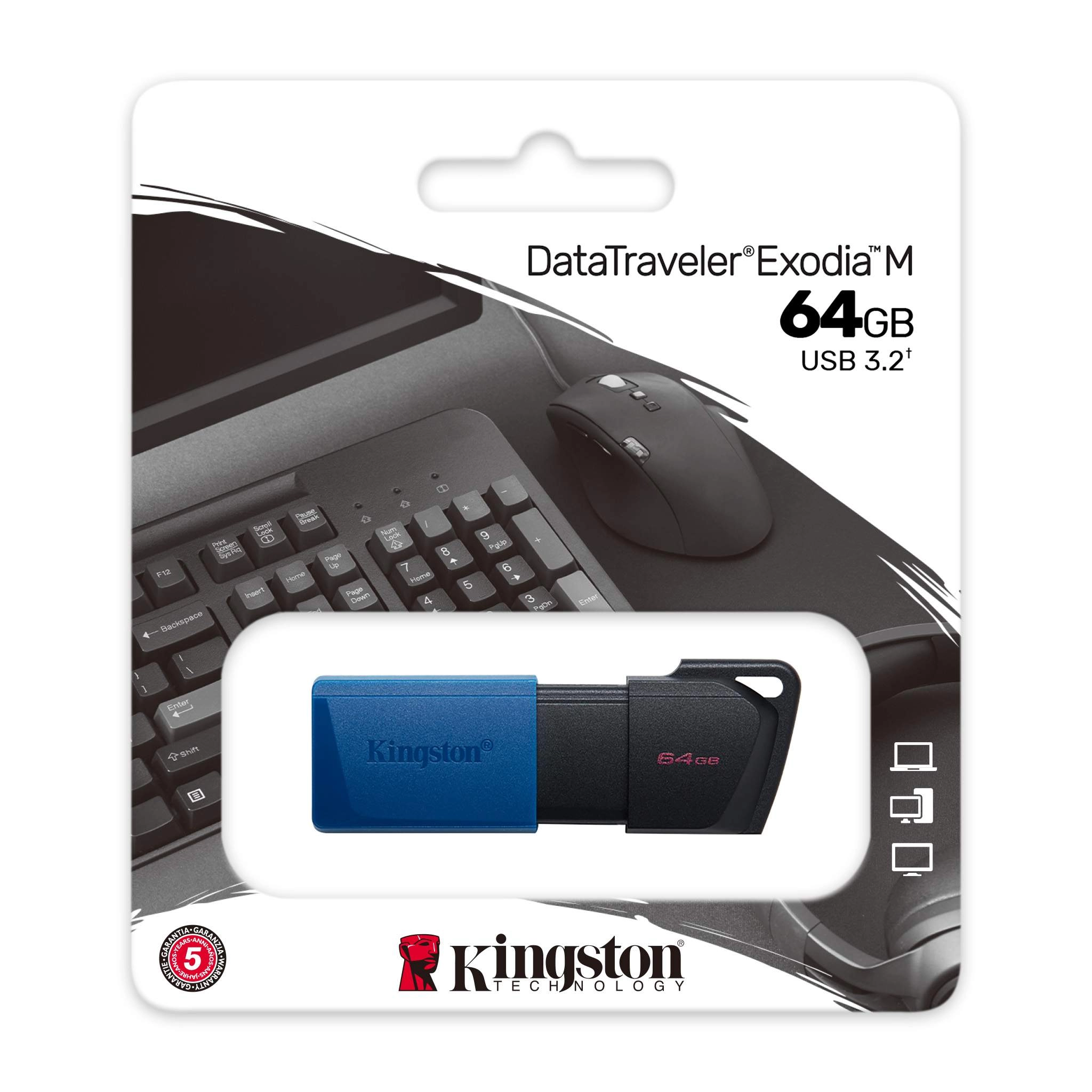 USB Flash Drive Kingston DataTraveler Exodia 64GB / Black/Blue