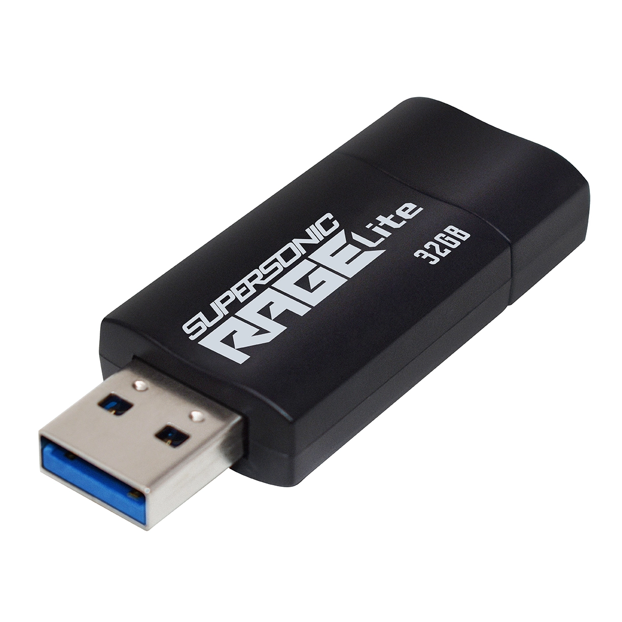 32GB USB3.2  Patriot Supersonic Rage Lite Black, Retractable design (Up to 120MB/s Read Speed)