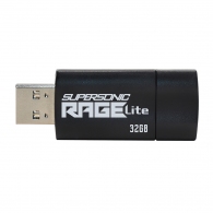 32GB USB3.2  Patriot Supersonic Rage Lite Black, Retractable design (Up to 120MB/s Read Speed) thumbnav 2
