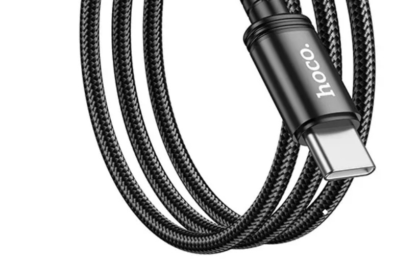 Cable USB-C to Lightning  HOCO “X89 Wind”, 1m, Black, PD20W Fast Charge, Charging Data Cable, Outer material: Braided wire photo 1