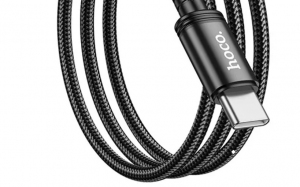 Cable USB-C to Lightning  HOCO “X89 Wind”, 1m, Black, PD20W Fast Charge, Charging Data Cable, Outer material: Braided wire thumbnav 1