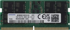 16GB DDR5-4800 SODIMM Samsung, PC5-4800, CL40, 1Rx8, 262pin, 1.1V, Bulk thumbnav 1