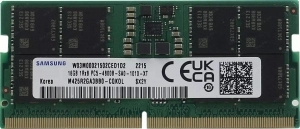 16GB DDR5-4800 SODIMM Samsung, PC5-4800, CL40, 1Rx8, 262pin, 1.1V, Bulk
