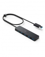 Anker 4-Port USB 3.0 Ultra Slim Data Hub, black