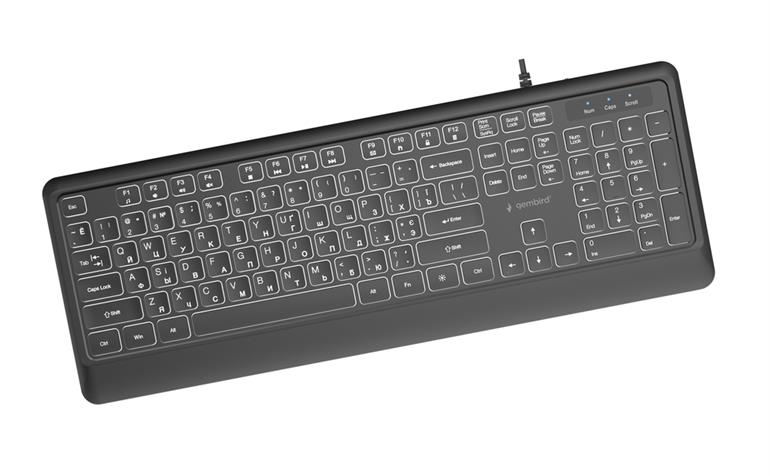 Tastatura subtire Gembird KB-UML-04-CYRL/ USB A+C/ Black photo 2