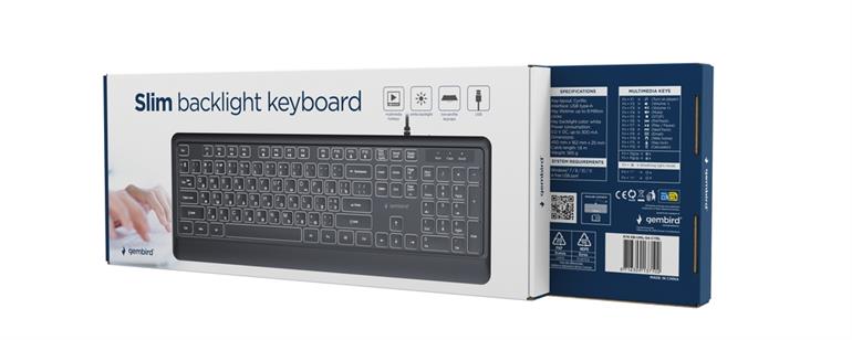 Tastatura subtire Gembird KB-UML-04-CYRL/ USB A+C/ Black photo 4