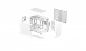Carcasa DEEPCOOL CG330 3F WH / w/oPSU / Side panel / 3x A-RGB 120mm, 1x140mm / ATX thumbnav 10