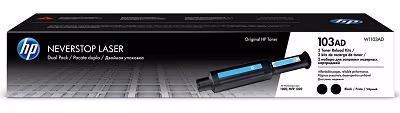 HP 103AD (W1103AD), Original Neverstop Toner Reload Kit, 2 pcs, Black, 5000 pages for NeverStop series.