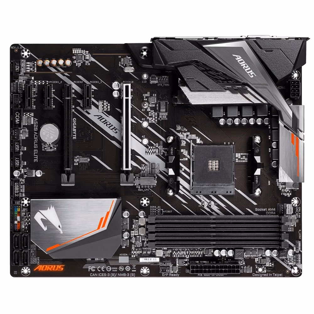 GIGABYTE GA-A520 AORUS Elite, Socket AM4, AMD A520, Dual 4xDDR4-4733, APU AMD graphics, DVI, HDMI, 2xPCIe X16, 4xSATA3, RAID, 1xM.2, 3xPCIe X1, ALC1200 HDA, S/PDIF, GbE LAN, 1xUSB3.2Gen2, 5xUSB3.2, RGB Fusion 2.0, ATX 