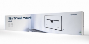 Slim TV-Wall Mount for 37-80”- Gembird ”WM-S80F-01”, Fixed, max. 50 kg, Distance TV to Wall: 17 mm, max. VESA 600 x 400, Black thumbnav 3