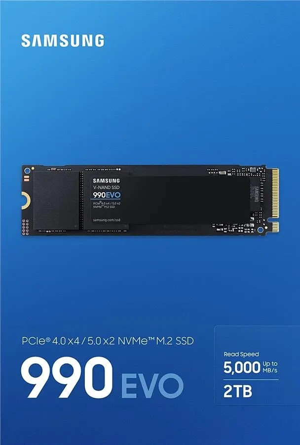 M.2 NVMe SSD Samsung SSD 990 EVO  / 2.0TB  / PCIe4.0 x4 / 5.0 x2, NVMe 2.0 photo 2