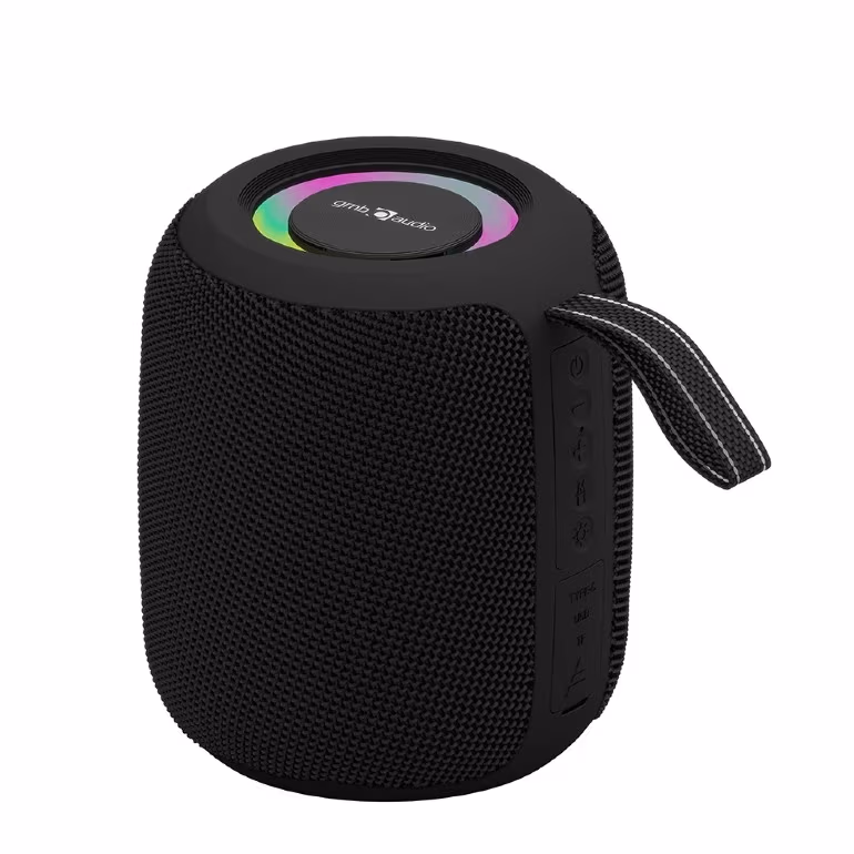 Boxa portabila Gembird SPK-BT-LED-05-BK/ 8W / Bluetooth / microSD / USB / 1200 mAh