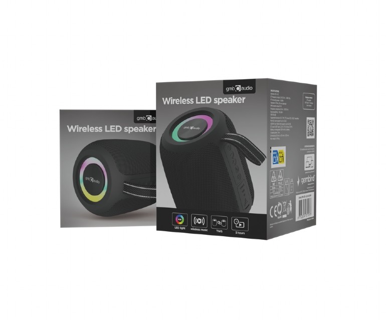 Boxa portabila Gembird SPK-BT-LED-05-BK/ 8W / Bluetooth / microSD / USB / 1200 mAh photo 6