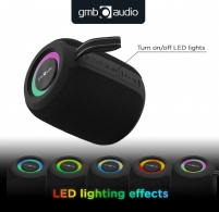 Boxa portabila Gembird SPK-BT-LED-05-BK/ 8W / Bluetooth / microSD / USB / 1200 mAh thumbnav 5