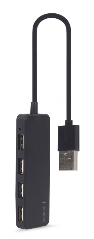 USB Hub Gembird UHB-U2P4-06 / 4 x USB 2.0 / 30 cm cable / black photo 2