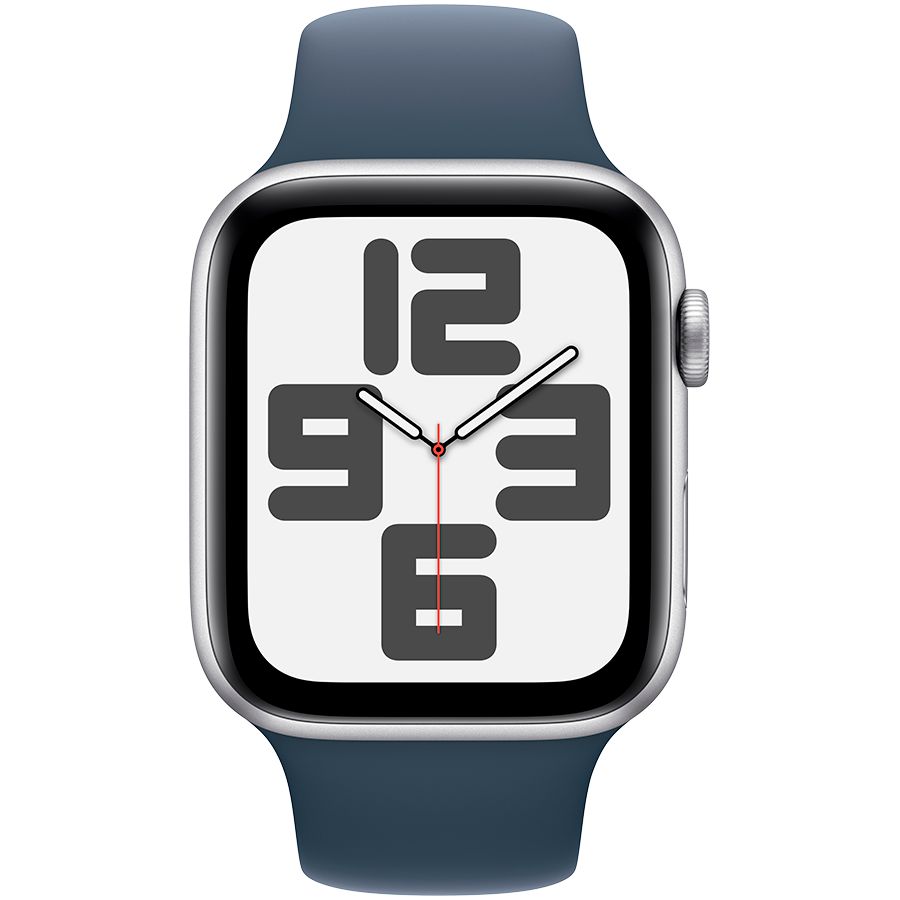 Smart watch Apple Watch SE GPS 44mm Silver Aluminium Case with Storm Blue Sport Band - M/L (MREE3QI/A) 1 GB 1.78 photo 2