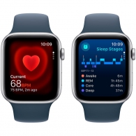 Smart watch Apple Watch SE GPS 44mm Silver Aluminium Case with Storm Blue Sport Band - M/L (MREE3QI/A) thumbnav 5
