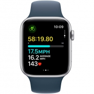 Smart watch Apple Watch SE GPS 44mm Silver Aluminium Case with Storm Blue Sport Band - M/L (MREE3QI/A) thumbnav 6