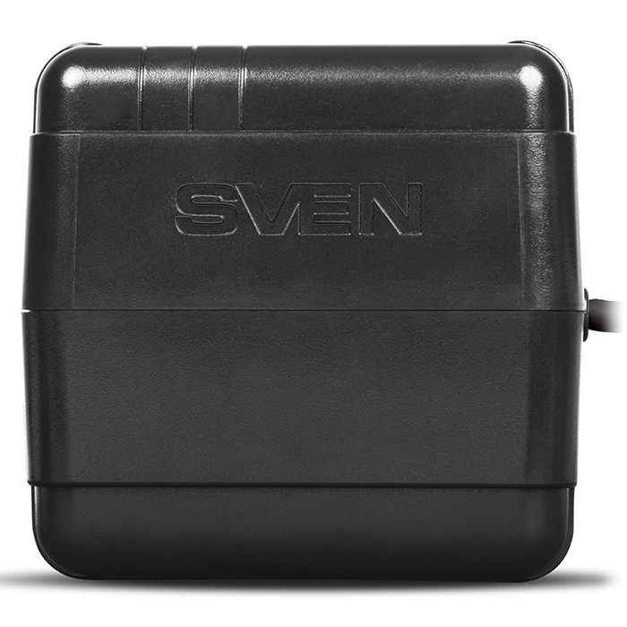 SVEN VR-L1000, 320W, Automatic Voltage Regulator, 2x Schuko outlets, Input voltage: 184-285V, Output voltage: 230V ± 10%, diod indicators on the front panel, plastic body, Black