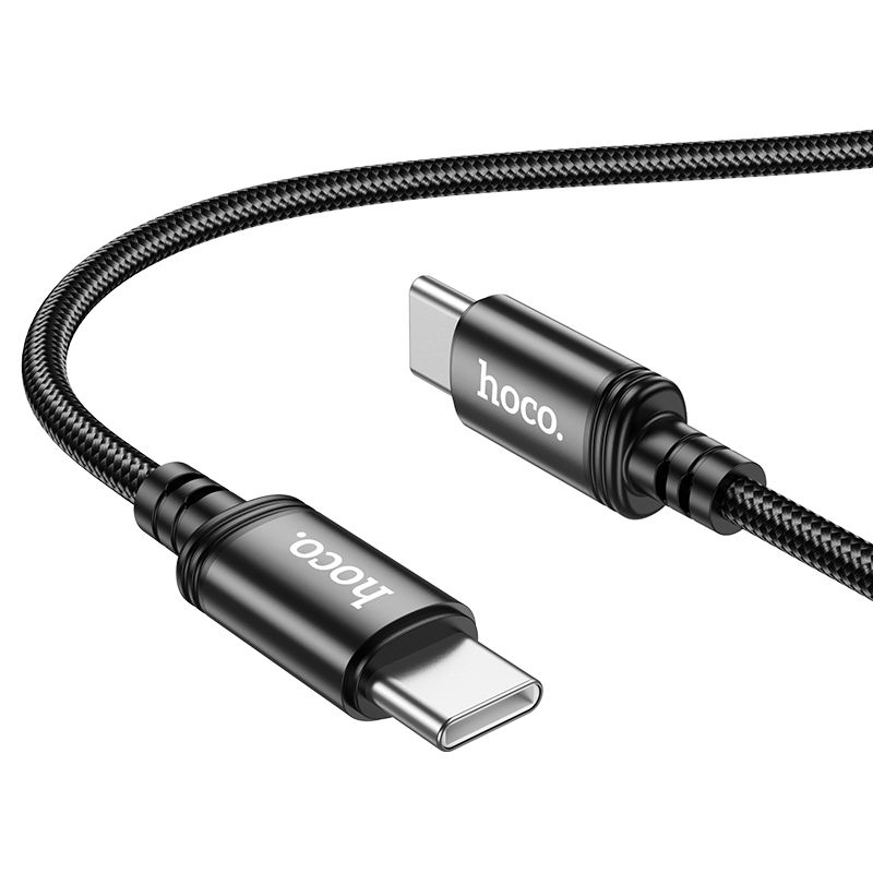 Cable  USB-C to USB-C HOCO “X89 Wind”,  1m,  Black, up to 60W (20V/3A) charging power for laptop,  Charching Data Cable, Outer material: Braided wire photo 1
