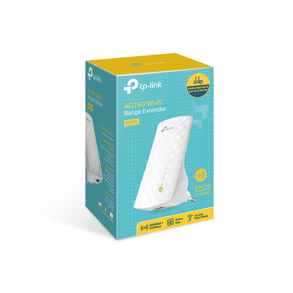 Range Extender TP-LINK RE200 / AC750 Dual Band / Wi-Fi6 / 1 Lan Port /  internal antennas photo 3