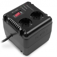 SVEN VR-L1000, 320W, Automatic Voltage Regulator, 2x Schuko outlets, Input voltage: 184-285V, Output voltage: 230V ± 10%, diod indicators on the front panel, plastic body, Black thumbnav 1