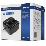SVEN VR-L1000, 320W, Automatic Voltage Regulator, 2x Schuko outlets, Input voltage: 184-285V, Output voltage: 230V ± 10%, diod indicators on the front panel, plastic body, Black thumbnav 4