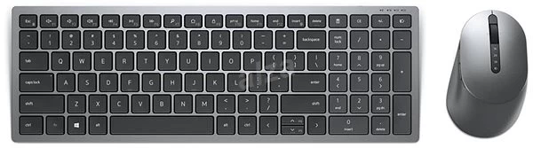 Dell Premier Multi-Device Wireless Keyboard and Mouse - KM7120W - Russian (QWERTY), Dual mode RF 2.4 GHz and Bluetooth 5.0, Scroll wheel (programmable: left tilt, click, right tilt), 1600 dpi,  3-Year Advanced Exchange Service.