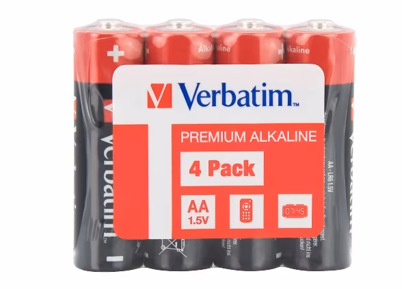 Verbatim Alcaline Battery  AA, 4pcs, Pack Shrink