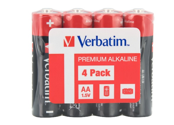 Verbatim Alcaline Battery AA, 4pcs, Pack Shrink photo 1 Verbatim Alcaline Battery AA, 4pcs, Pack Shrink photo 1