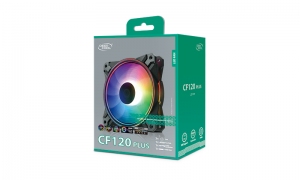 120mm Case Fan - DEEPCOOL ”CF120 PLUS-3IN1”  3x  A-RGB LED 120x120x26.5mm, 500~1800 RPM±10%, <28dBa, 52.5 CFM, Hydro Bearing, 4-Pin PWM, 3-pin(+5V-D-G), A-RGB Wire Controller, 4 Ports PWM Hub, Black thumbnav 6