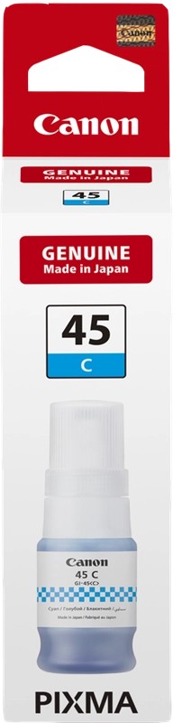 Ink Bottle Canon GI-45C, Cyan (6285C001), 40ml for Canon MAXIFY GX1040, MAXIFY GX2040, 3000 p. (Eco 4500 p.) photo 1 Ink Bottle Canon GI-45C, Cyan (6285C001), 40ml for Canon MAXIFY GX1040, MAXIFY GX2040, 3000 p. (Eco 4500 p.) photo 1