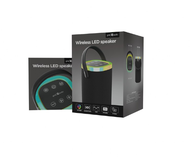 Boxa portabila Gembird SPK-BT-LED-06/ 10W / Bluetooth / microSD / USB / 1800 mAh photo 4