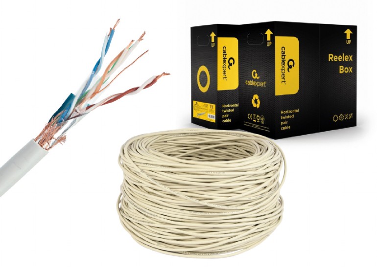 Cable SFTP Gembird SPC-5004E double shielded LAN cable with stranded wires, CAT5e, AWG24 solid copper, 305m photo 1
