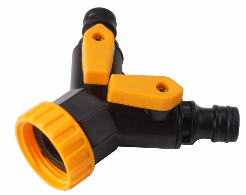 Conector rapid pentru furtun tip Y 3/4 cu robinete Tolsen