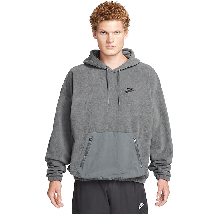 Мужская Толстовка Nike M NK CLUB+ POLAR FLC PO HOODIE XL Серый photo 4