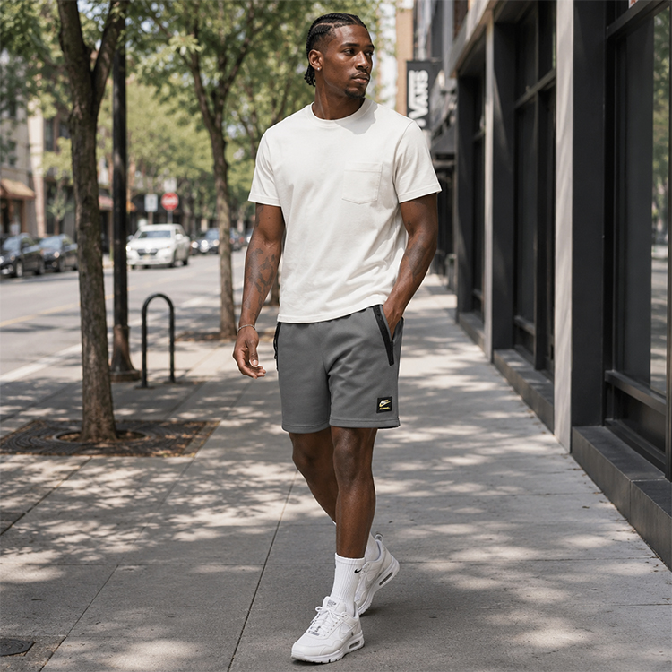 Sorti de bărbați Nike M NSW AIR MAX PK SHORT L Argintiu photo 7